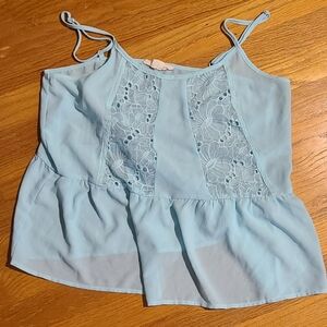 Double Zero Blue Sleeveless Crop Camisole